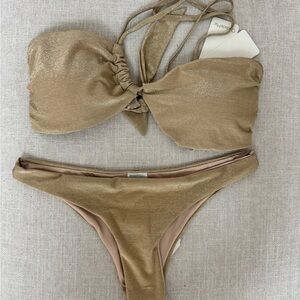 OndadeMar Gold Bikini Set Minimalist Swimwear